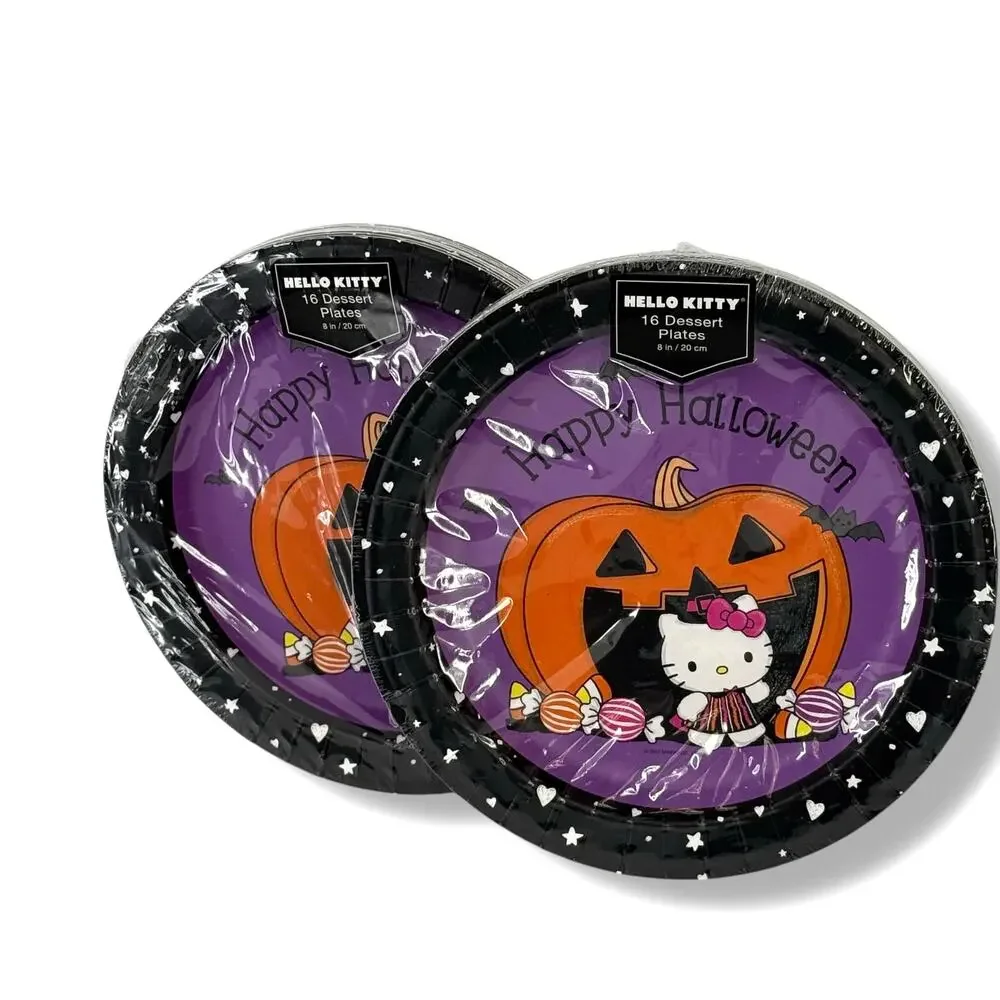 Sanrio Hello Kitty Happy Halloween Paper Dessert Plate Lot 8